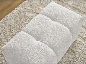 Taburet alb cu tapițerie din țesătură bouclé Roxelane – Bobochic Paris