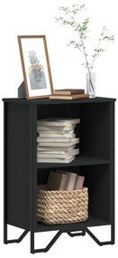 848599 vidaXL Bibliotecă, negru, 50x31x74,5 cm, lemn prelucrat