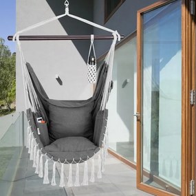 Deuba Scaun suspendat gri inchis -170x100x150cm