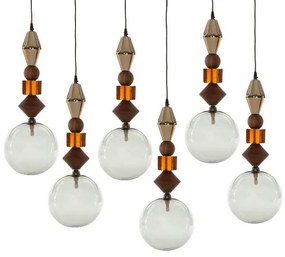 Lustra cu 6 pendule deosebite design LUX Pandora