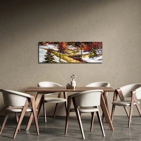 Tablou - Sosirea primăverii (cu ceas) (90x30 cm)