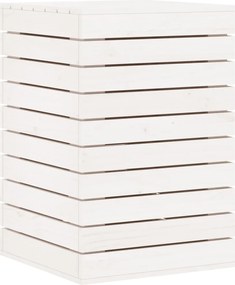 vidaXL Coș de rufe, alb, 44x44x66 cm, lemn masiv de pin