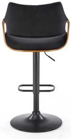 Scaun de bar Hazel, negru / nuc