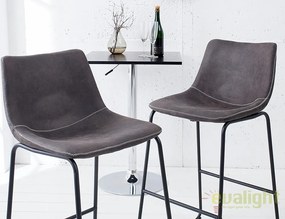 Set 2 scaune de bar cu tapiterie din microfibra Django gri vintage A-38110 VC