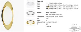 Plafoniera LED moderna SIDE 450 17W alba