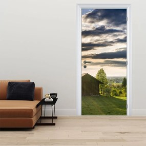 Fototapet pentru ușă - Cabană de pădure (95x205cm)