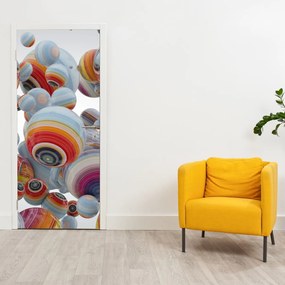 Fototapet pentru ușă - Bile pictate (95x205cm)