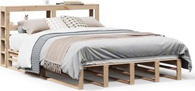 vidaXL Cadru de pat fără saltea, 140x190 cm, lemn masiv de pin