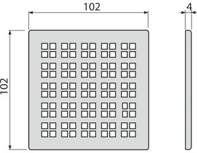 Gratar sifon pardoseala din otel inoxidabil 102x102 mm Alcadrain MPV015 MPV015
