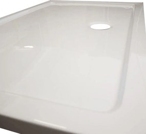 Cădiță de duș acrilică pătrată asimetrică Modena Slim, 80x120x5,5 cm