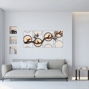 Tablou artistic - Păsărele pe creangă (120x50 cm)