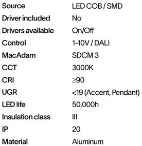 Pendul LED, accesoriu pentru sina magnetica Ego alb 12w 3000k on-off