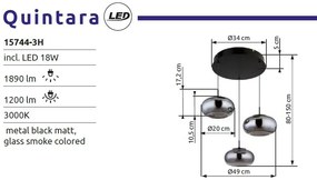 Lustra LED suspendata design modern QUINTARA 3L