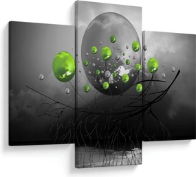 Tabloul cu bile abstracte verzi (90x60 cm)