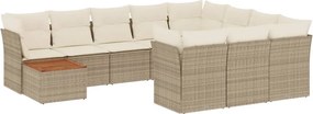 vidaXL Set canapele de grădină cu perne, 11 piese, bej, poliratan