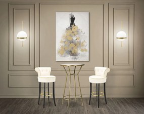 Tablou decorativ multicolor din lemn de Brad si panza, 80x3x120 cm, Gold Dancer Mauro Ferretti