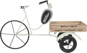 Stand decorativ din metal , cu 1 raft din lemn , "Retro Tricycle"