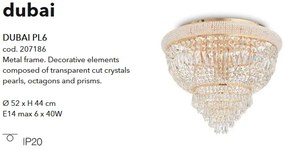 Plafoniera eleganta design clasic DUBAI PL6 OTTONE 201016