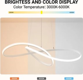 Brilagi - LED dimabil lustră pe cablu INFINITY LED/80W/230V 80x80 cm albă + telecomandă