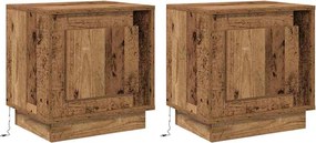 vidaXL Dulap de noapte 2 pcs Lemn vechi 44 x 34,5 x 45 cm