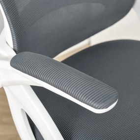 Scaun de Birou Ergonomic Spatar din Plasa si Sezut Capitonat, Inaltime Reglabila, 65.5x61.5x88-97.5cm, Gri Vinsetto | Aosom RO