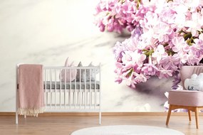 Fototapet autoadeziv liliac pe marmură
