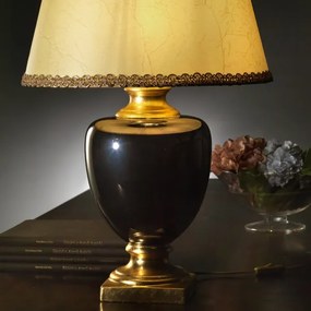 ONLI - Lampă de masă MOZART 1xE27/22W/230V negru/auriu 67 cm