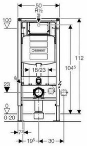 Rezervor incastrat Geberit Duofix Sigma UP320, cu cadru si actionare frontala