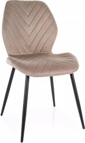 Scaun MIKE, bej inchis - Bluvel 40/negru, stofa catifelata/metal, 48x5