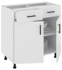 Corp Baza Karo, 2 Sertare, 2 Usi, Alb, 80 x 50 x 80 cm