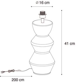 Lampă de masă de design din ceramică neagră 16 cm fără abajur - Alisia