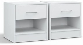 Set de noptiere BIANCA, 2 bucăți, 41x39x28 cm, alb Casaria