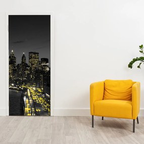 Fototapet pentru ușă - Metropola noaptea (95x205cm)
