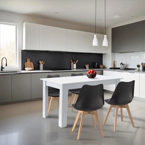 Set de masă Zara 4+1 alb-negru