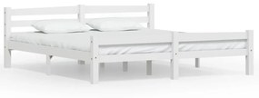Cadru de pat, alb, 180x200 cm, lemn de pin masiv Alb, 180 x 200 cm