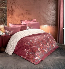 Lenjerie de pat dubla, Vina - Claret Red, Cotton Box, Bumbac Ranforce