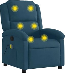 vidaXL Fotoliu de masaj rabatabil, albastru, catifea