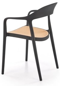 Scaun plastic K530 negru/natur