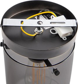 Plafoniera de design neagra cu sticla fumurie - Dome