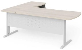 Statie de lucru de colt Manager 200 x 160 cm, dreapta, salcâm deschis / gri