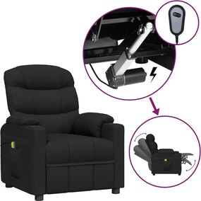vidaXL Fotoliu de masaj electric rabatabil, negru, textil