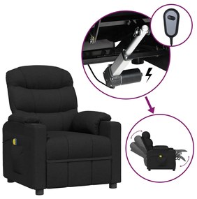 3143505 vidaXL Fotoliu de masaj electric rabatabil, negru, textil