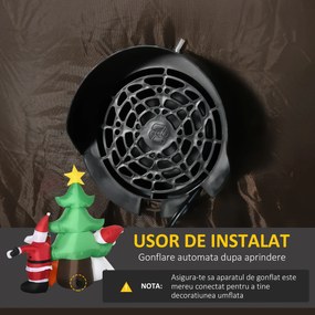 Outsunny Decoratune gonflabila de Craciun cu lumini LED, Brad gonflabil pentru exterior si interior cu umflator inclus | Aosom Romania