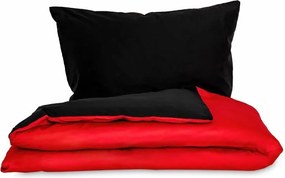 Lenjerie de pat din satin Luxury Collection, roşu /negru, 140 x 200 cm, 70 x 90 cm