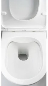 Deante CGRD6ZPW - Vas WC suspendat rotund cu capac SoftClose, ceramică, alb