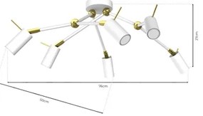 Spot IRIS 6xGU10/MR11/40W/230V alb/auriu