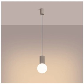 Lustră taupe cu abajur din sticlă ø 12 cm Orbital – Sollux