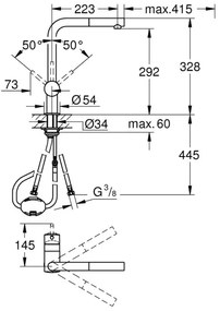 GROHE 32168000 - Baterie pentru chiuvetă A, crom lucios