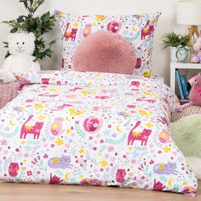 Lenjerie de pat din bumbac pentru copii 4Home Playful Paws, 140 x 200 cm, 70 x 90 cm