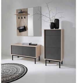 Mobilier de hol, stejar jaskson hickory/grafit, BERGEN BGD104